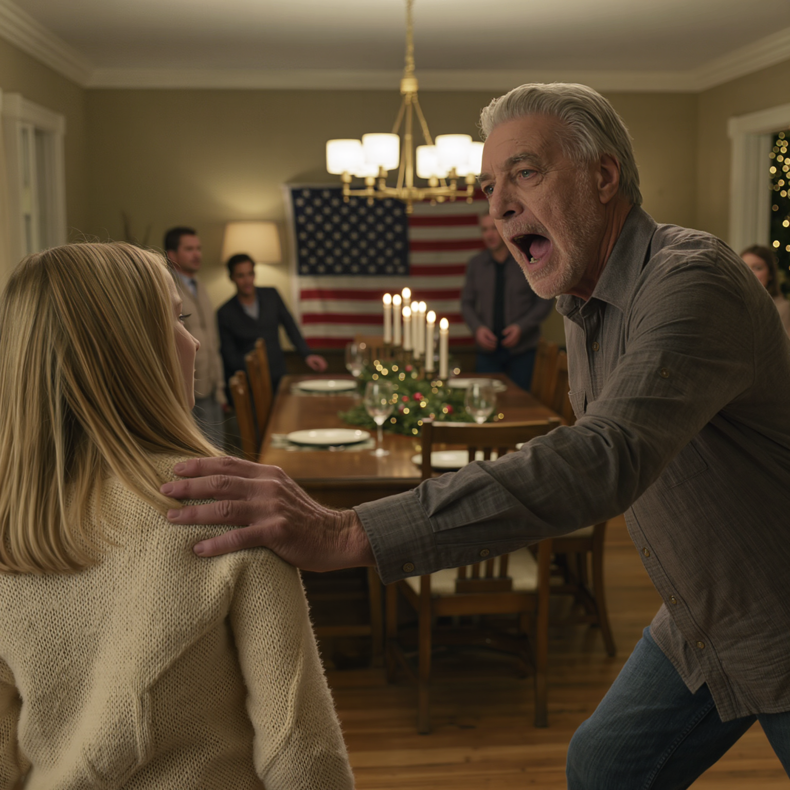 My dad pushed my 9-year-old daughter at the Christmas table. “That seat is for my real grandkid. GET OUT!”