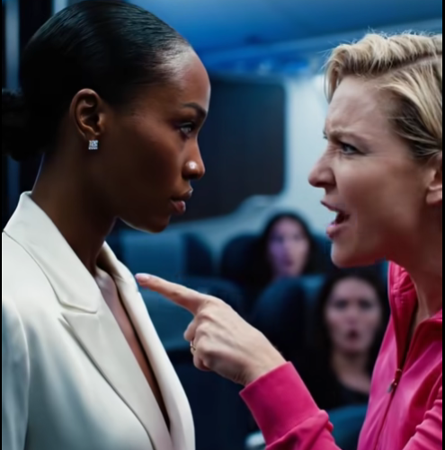 En svart kvinnlig miljardär fick sin plats i första klass upptagen av en vit passagerare som slängde förolämpningar mot henne – och flyget ställdes plötsligt in.