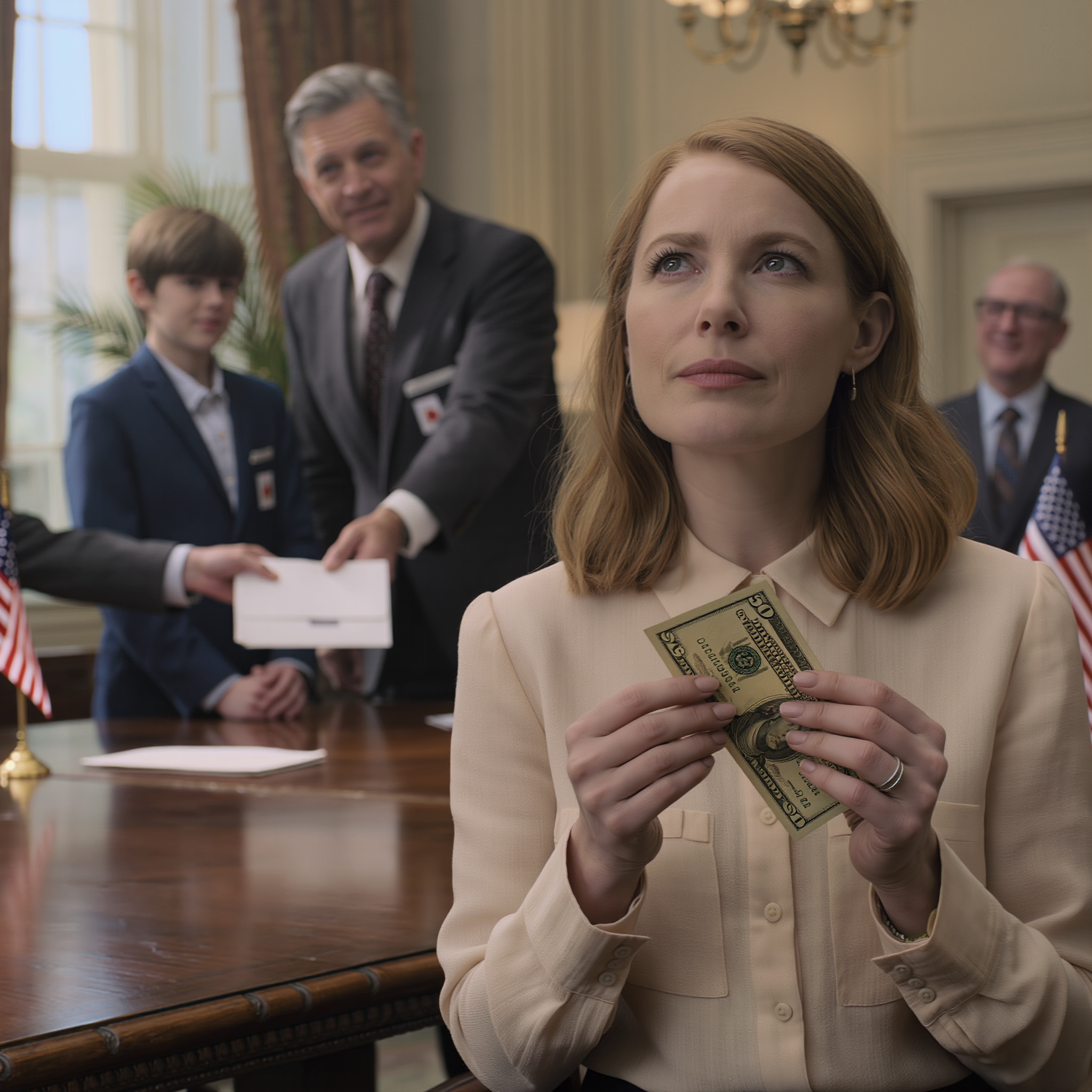My whole family laughed when grandpa left me $50 at the reading, but the bank manager went pale when i unfolded the bill and saw the tiny mark he’d hidden,