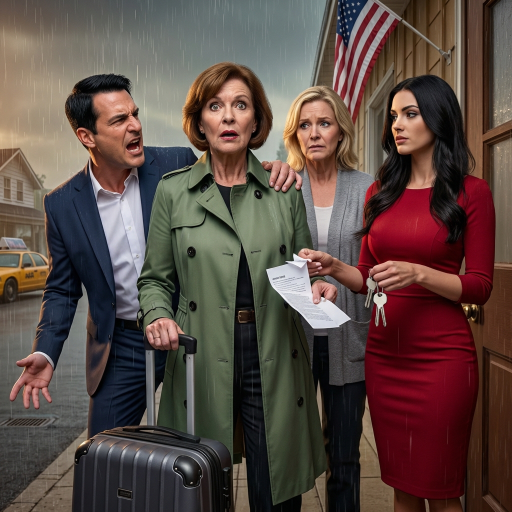 När jag kom tillbaka från en resa hittade jag mina väskor på trottoaren med en lapp: “Om du vill bo här har vi garaget…” – undertecknad, din älskade svärdotter. Innan taxin kom ringde jag banken… Det var jag som betalade bolånet.