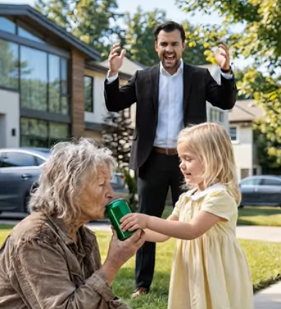 En man lämnade sin dotter utanför en kort stund och gick in på kontoret, men när han kom tillbaka och såg vad hans barn höll på med hann han inte ens stoppa henne — det som hände med flickan var chockerande