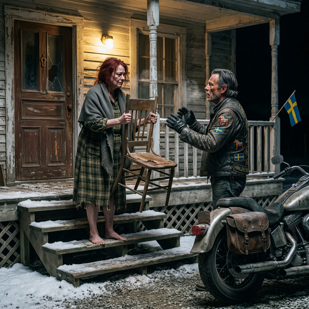 Hon vänligen erbjöd en motorcyklist den enda stol hon ägde, insisterade på att han skulle sitta och vila. Senare, när han upptäckte den hjärtskärande sanningen om var hon faktiskt sov varje natt, lämnade avslöjandet honom djupt skakad.