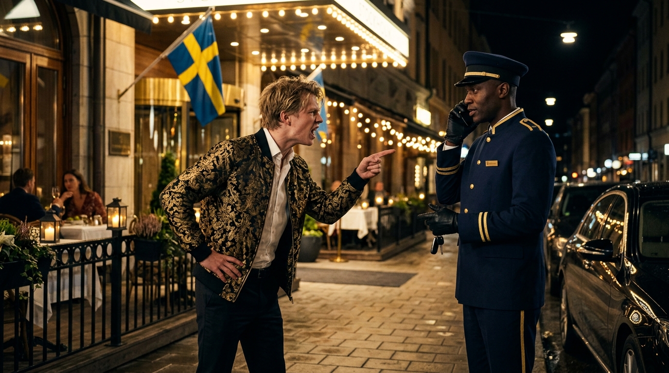På en exklusiv restaurang på Manhattan skrattade en tonårspojke och pekade på den svarte servitören och sa: